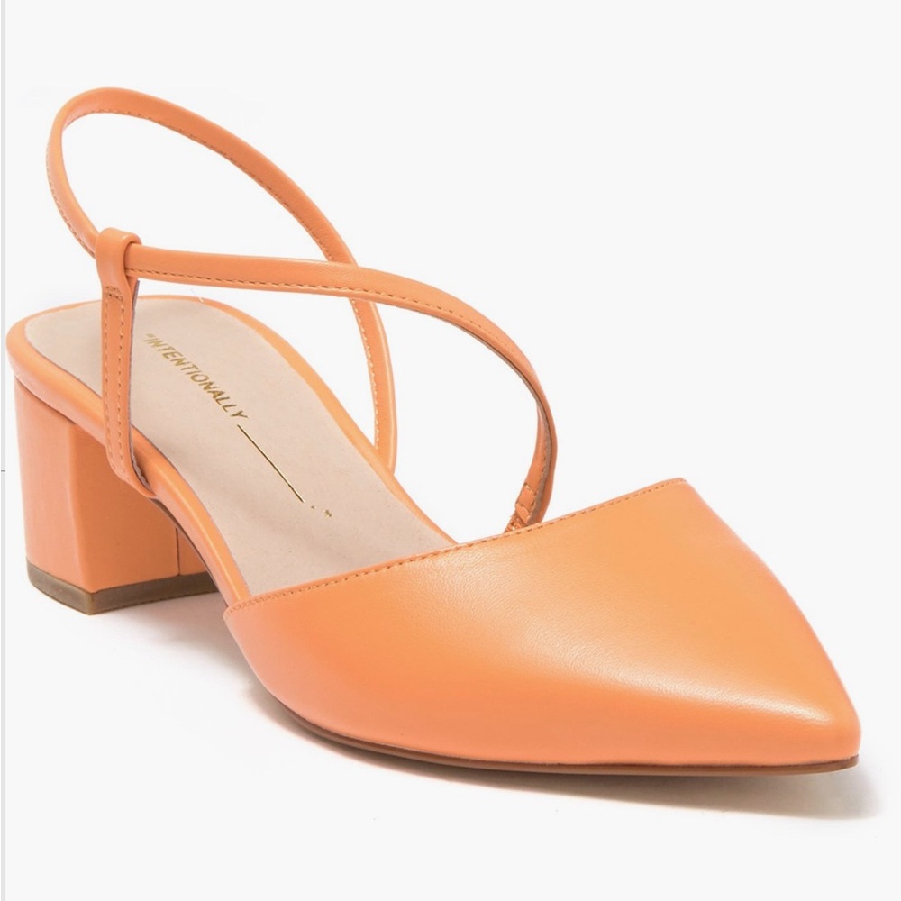 INTENTIONALLY BLANK Melon Strappy Block Heel/Pump